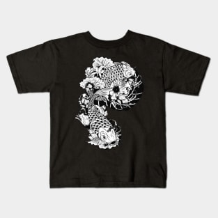 Koi with lotus Kids T-Shirt